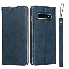 Coque Portefeuille Livre Cuir Etui Clapet T05 pour Samsung Galaxy S10 5G Bleu
