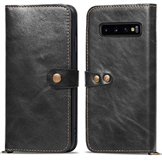 Coque Portefeuille Livre Cuir Etui Clapet T05 pour Samsung Galaxy S10 Plus Noir