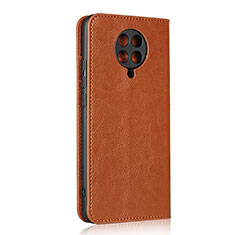 Coque Portefeuille Livre Cuir Etui Clapet T05 pour Xiaomi Redmi K30 Pro 5G Orange