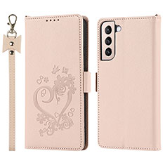 Coque Portefeuille Livre Cuir Etui Clapet T05D pour Samsung Galaxy S21 Plus 5G Rose