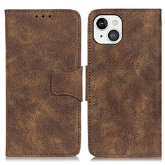 Coque Portefeuille Livre Cuir Etui Clapet T06 pour Apple iPhone 14 Marron