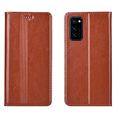 Coque Portefeuille Livre Cuir Etui Clapet T06 pour Huawei Honor V30 5G Orange