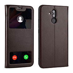 Coque Portefeuille Livre Cuir Etui Clapet T06 pour Huawei Mate 20 Lite Marron