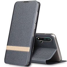 Coque Portefeuille Livre Cuir Etui Clapet T06 pour Huawei Nova 5 Gris