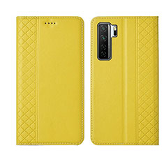 Coque Portefeuille Livre Cuir Etui Clapet T06 pour Huawei Nova 7 SE 5G Jaune