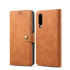 Coque Portefeuille Livre Cuir Etui Clapet T06 pour Huawei P30 Orange