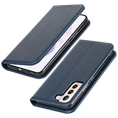 Coque Portefeuille Livre Cuir Etui Clapet T06D pour Samsung Galaxy S22 Plus 5G Bleu