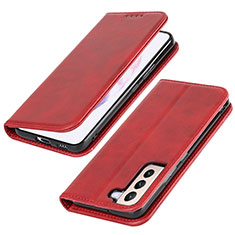 Coque Portefeuille Livre Cuir Etui Clapet T06D pour Samsung Galaxy S22 Plus 5G Rouge