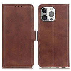 Coque Portefeuille Livre Cuir Etui Clapet T07 pour Apple iPhone 14 Pro Marron