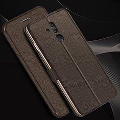 Coque Portefeuille Livre Cuir Etui Clapet T07 pour Huawei Mate 20 Lite Marron