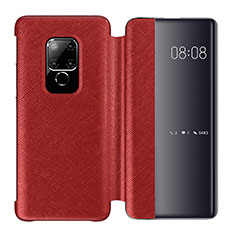 Coque Portefeuille Livre Cuir Etui Clapet T07 pour Huawei Mate 20 Rouge