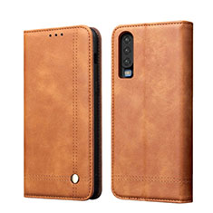 Coque Portefeuille Livre Cuir Etui Clapet T07 pour Huawei P30 Orange