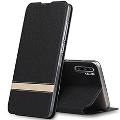 Coque Portefeuille Livre Cuir Etui Clapet T07 pour Huawei P30 Pro Noir