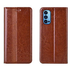 Coque Portefeuille Livre Cuir Etui Clapet T07 pour Oppo Reno4 5G Orange