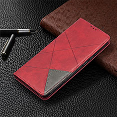 Coque Portefeuille Livre Cuir Etui Clapet T07 pour Xiaomi Redmi 9A Rouge