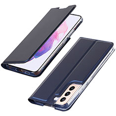 Coque Portefeuille Livre Cuir Etui Clapet T07D pour Samsung Galaxy S21 Plus 5G Bleu