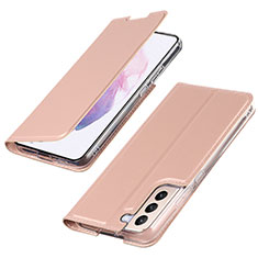 Coque Portefeuille Livre Cuir Etui Clapet T07D pour Samsung Galaxy S21 Plus 5G Or Rose