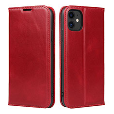 Coque Portefeuille Livre Cuir Etui Clapet T08 pour Apple iPhone 11 Rouge