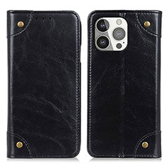 Coque Portefeuille Livre Cuir Etui Clapet T08 pour Apple iPhone 13 Pro Noir