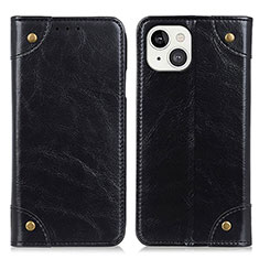 Coque Portefeuille Livre Cuir Etui Clapet T08 pour Apple iPhone 14 Noir