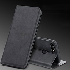 Coque Portefeuille Livre Cuir Etui Clapet T08 pour Huawei Honor View 20 Noir