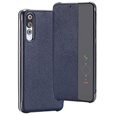 Coque Portefeuille Livre Cuir Etui Clapet T08 pour Huawei P20 Pro Bleu