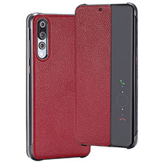 Coque Portefeuille Livre Cuir Etui Clapet T08 pour Huawei P20 Pro Rouge