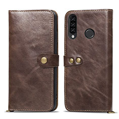 Coque Portefeuille Livre Cuir Etui Clapet T08 pour Huawei P30 Lite Marron