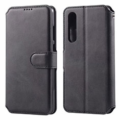 Coque Portefeuille Livre Cuir Etui Clapet T08 pour Huawei P30 Noir