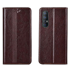 Coque Portefeuille Livre Cuir Etui Clapet T08 pour Oppo Reno3 Pro Marron