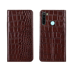 Coque Portefeuille Livre Cuir Etui Clapet T08 pour Xiaomi Redmi Note 8 (2021) Marron