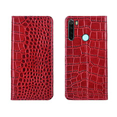 Coque Portefeuille Livre Cuir Etui Clapet T08 pour Xiaomi Redmi Note 8 (2021) Rouge