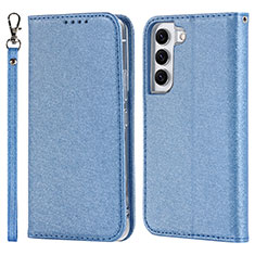 Coque Portefeuille Livre Cuir Etui Clapet T08D pour Samsung Galaxy S21 Plus 5G Bleu