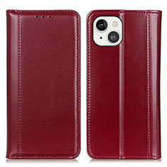 Coque Portefeuille Livre Cuir Etui Clapet T09 pour Apple iPhone 13 Mini Rouge