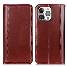 Coque Portefeuille Livre Cuir Etui Clapet T09 pour Apple iPhone 14 Pro Marron