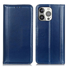 Coque Portefeuille Livre Cuir Etui Clapet T09 pour Apple iPhone 15 Pro Bleu