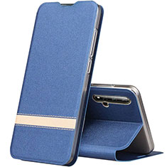 Coque Portefeuille Livre Cuir Etui Clapet T09 pour Huawei Honor 20S Bleu