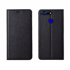 Coque Portefeuille Livre Cuir Etui Clapet T09 pour Huawei Honor V20 Noir