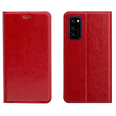 Coque Portefeuille Livre Cuir Etui Clapet T09 pour Huawei Honor V30 5G Rouge