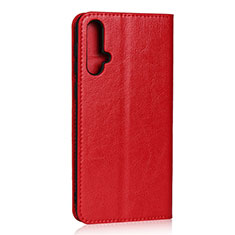 Coque Portefeuille Livre Cuir Etui Clapet T09 pour Huawei Nova 5 Rouge