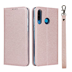 Coque Portefeuille Livre Cuir Etui Clapet T09 pour Huawei P30 Lite XL Or Rose