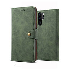 Coque Portefeuille Livre Cuir Etui Clapet T09 pour Huawei P30 Pro New Edition Vert