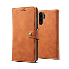 Coque Portefeuille Livre Cuir Etui Clapet T09 pour Huawei P30 Pro Orange