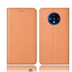 Coque Portefeuille Livre Cuir Etui Clapet T09 pour OnePlus 7T Orange