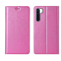 Coque Portefeuille Livre Cuir Etui Clapet T09 pour Oppo A91 Rose