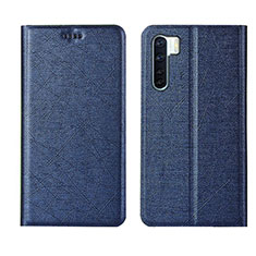 Coque Portefeuille Livre Cuir Etui Clapet T09 pour Oppo F15 Bleu