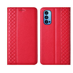 Coque Portefeuille Livre Cuir Etui Clapet T09 pour Oppo Reno4 5G Rouge