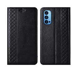 Coque Portefeuille Livre Cuir Etui Clapet T09 pour Oppo Reno4 Pro 5G Noir