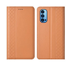 Coque Portefeuille Livre Cuir Etui Clapet T09 pour Oppo Reno4 Pro 5G Orange