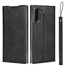 Coque Portefeuille Livre Cuir Etui Clapet T09 pour Samsung Galaxy Note 10 5G Noir